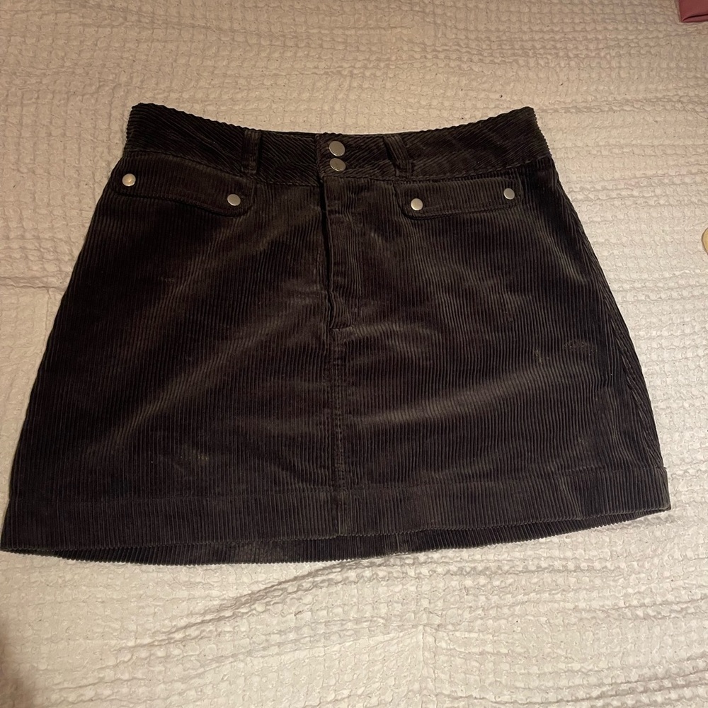 Abercrombie & Fitch Black Mini Skirt Casual Corduroy